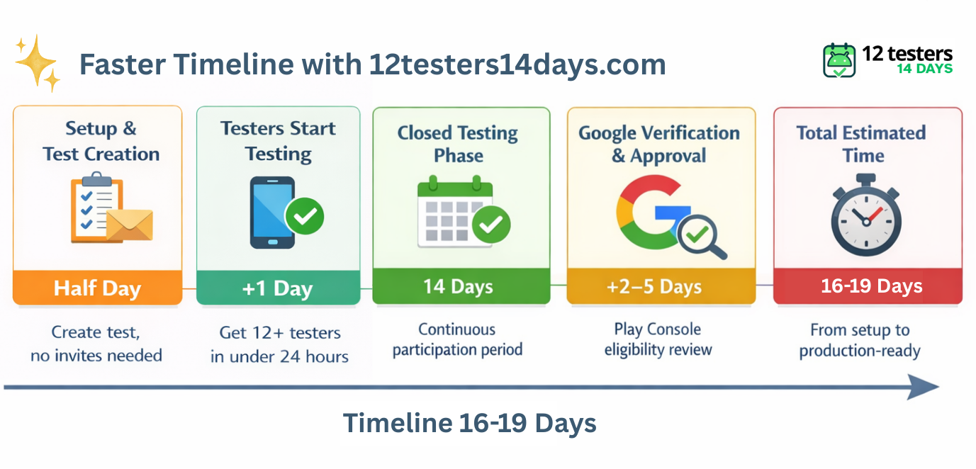 The fast 12Testers14Days path for guaranteed Google Play production access